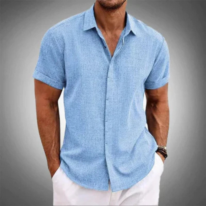 Camisa de Linho Manga Curta Masculina