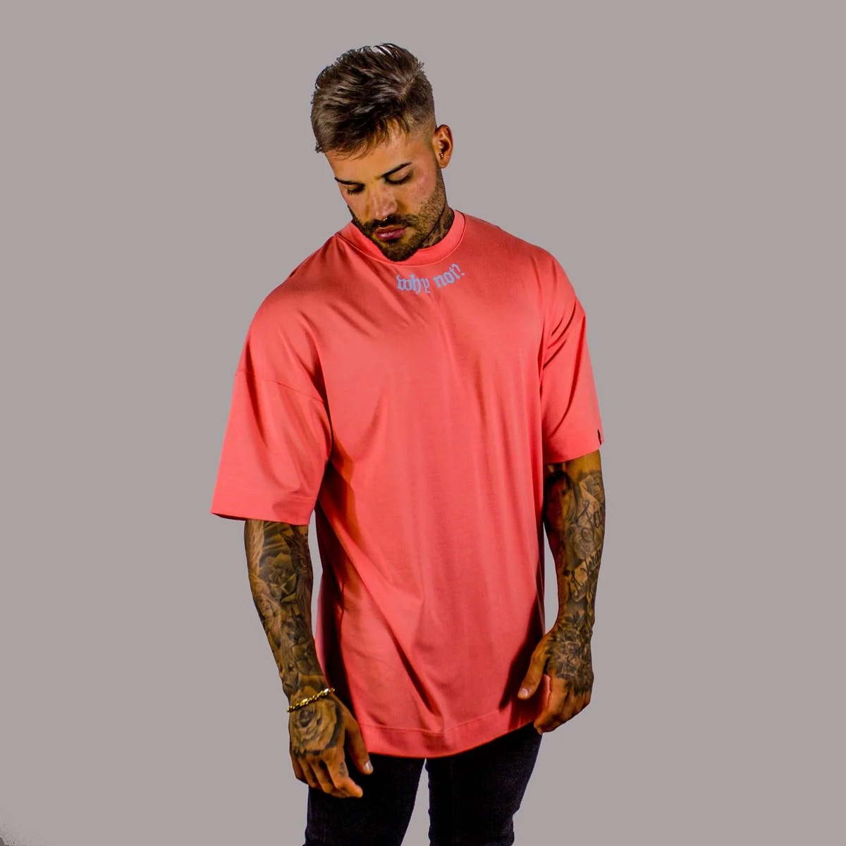 Camiseta Oversized Why Not - Peach